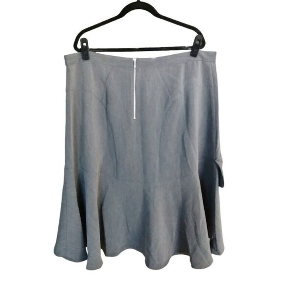 Vince Camuto Size 18W Skirt Grey Asymmetrical Ruffle With Back Zipper - Picture 5 of 8